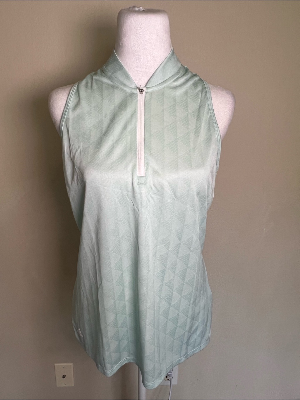 Adidas Womens Halo Mint Primegreen Sleeveless Golf Polo Shirt M Nwt